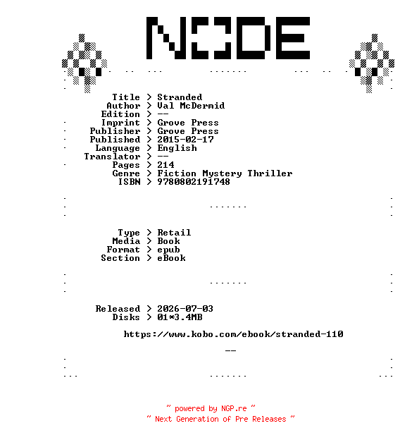 NFO for the release Val.McDermid.Stranded.2015.RETAiL.EPUB.eBook-NODE by NODE