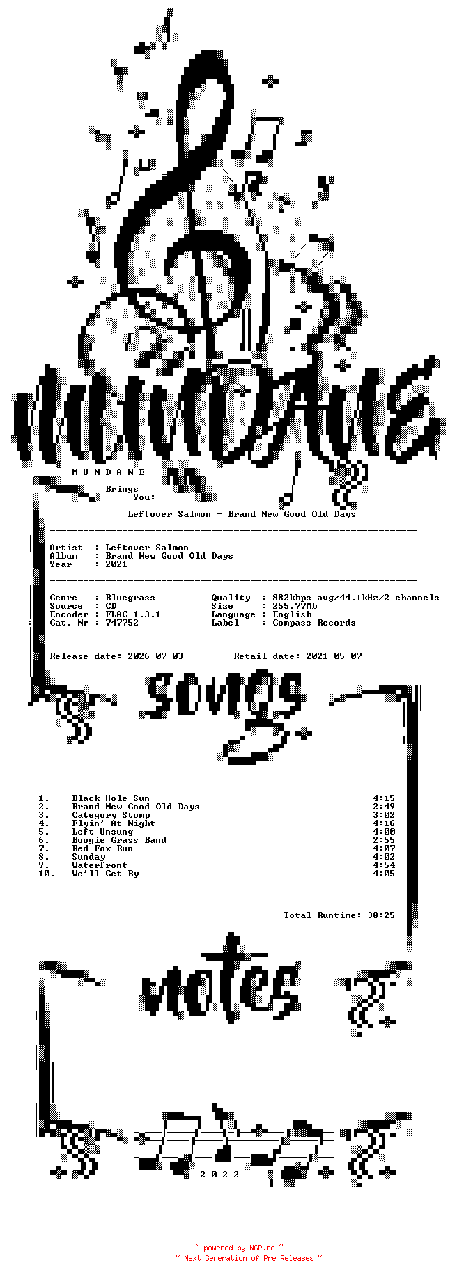 NFO for the release Leftover_Salmon-Brand_New_Good_Old_Days-(747752)-CD-FLAC-2021-MUNDANE by MUNDANE