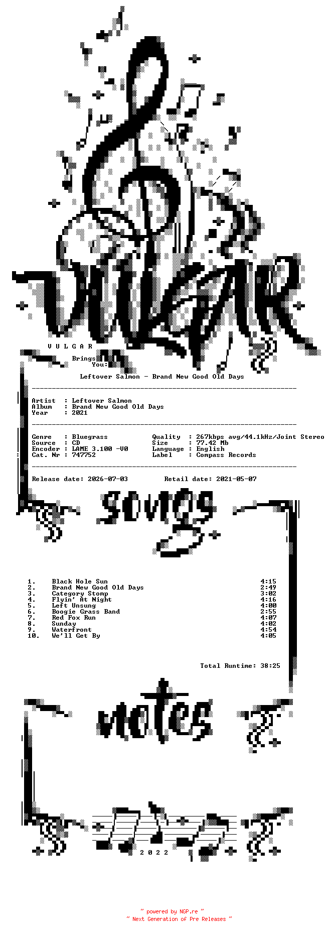 NFO for the release Leftover_Salmon-Brand_New_Good_Old_Days-(747752)-CD-2021-VULGAR by VULGAR