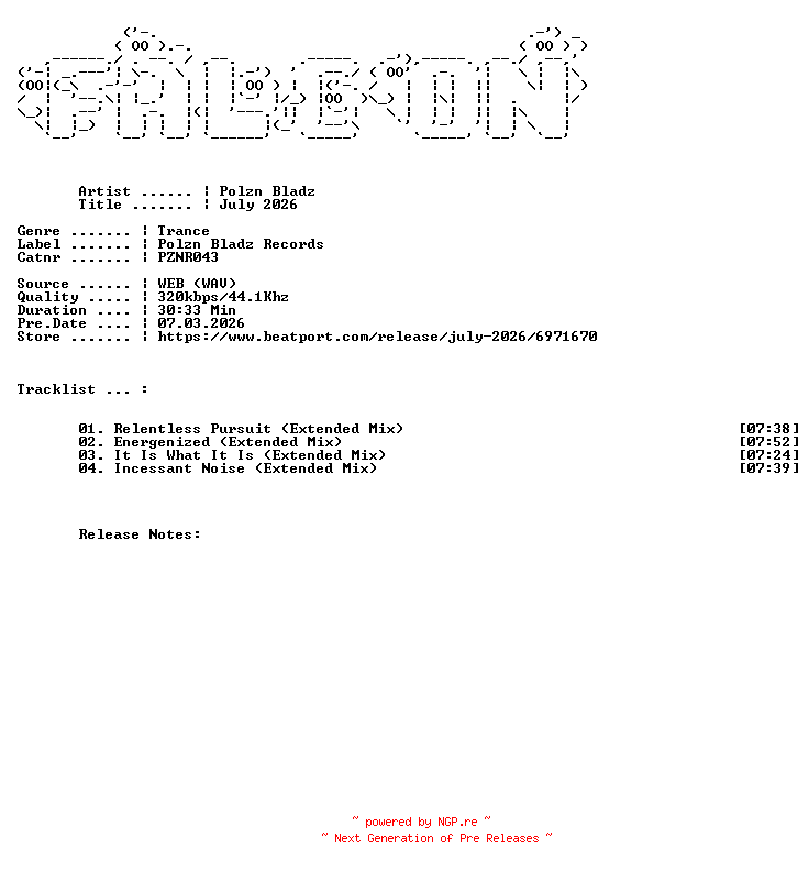 NFO for the release Polzn_Bladz-July_2026-(PZNR043)-WEB-2026-FALCON by FALCON