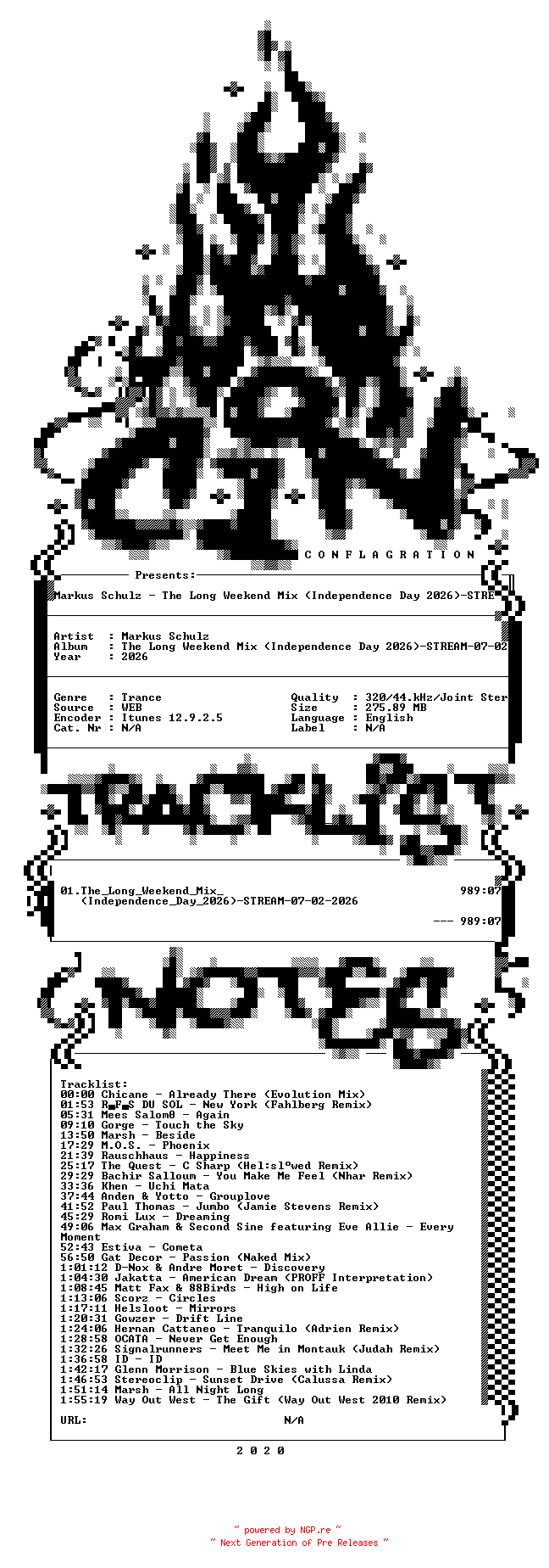 NFO for the release Markus_Schulz-The_Long_Weekend_Mix_(Independence_Day_2026)-STREAM-07-02-2026-CiN_INT by CiN_INT