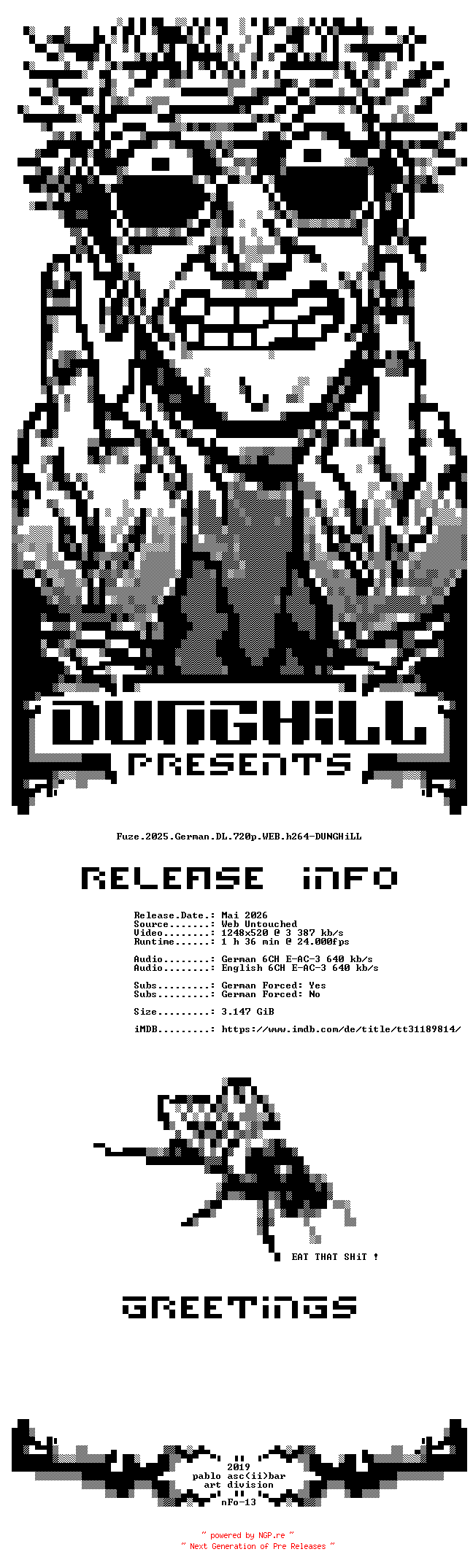 NFO for the release Fuze.2025.German.DL.720p.WEB.h264-DUNGHiLL by DUNGHiLL