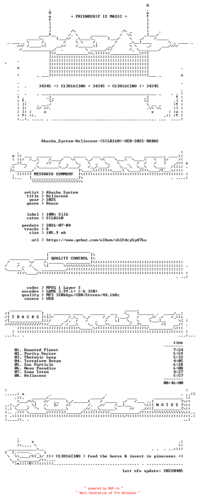 NFO for the release Akasha_System-Heliocene-(SILK160)-WEB-2025-BABAS by BABAS
