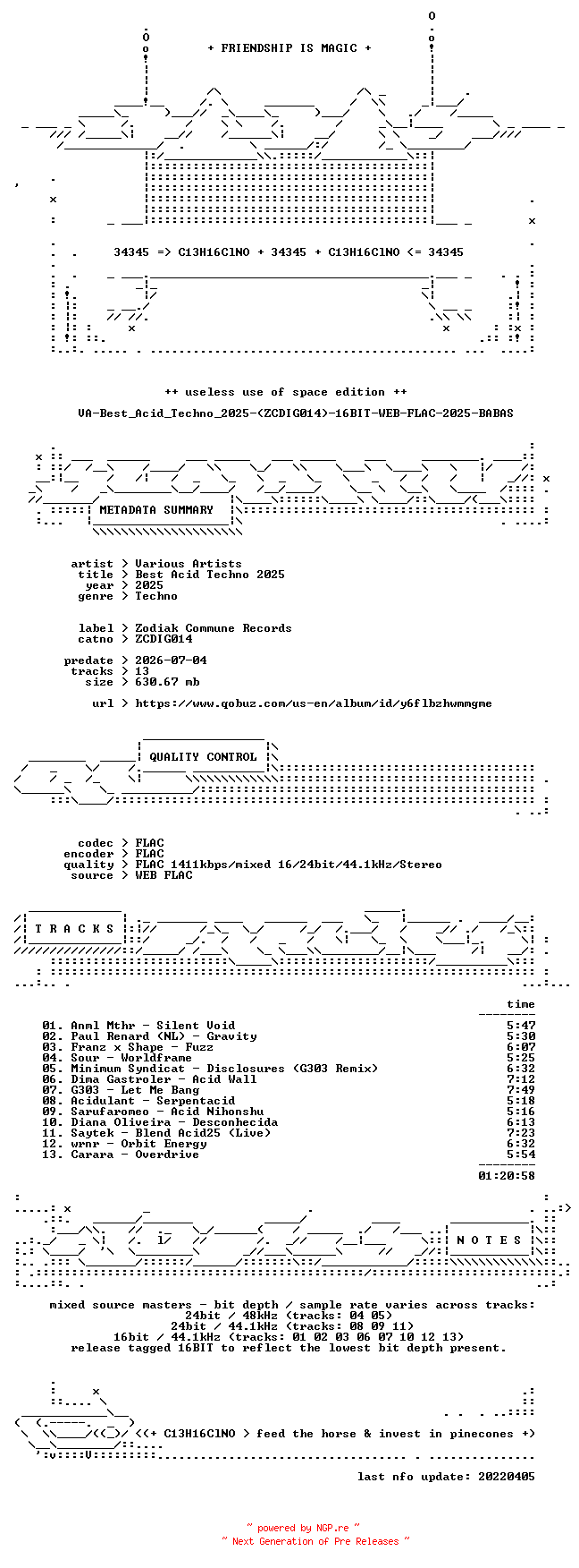 NFO for the release VA-Best_Acid_Techno_2025-(ZCDIG014)-16BIT-WEB-FLAC-2025-BABAS by BABAS