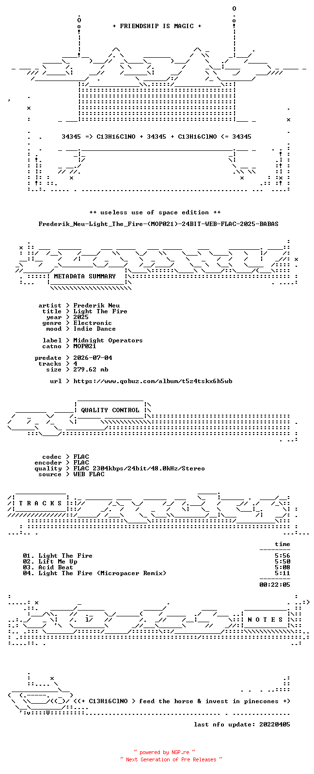 NFO for the release Frederik_Neu-Light_The_Fire-(MOP021)-24BIT-WEB-FLAC-2025-BABAS by BABAS