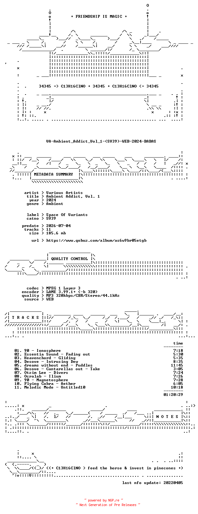 NFO for the release VA-Ambient_Addict_Vol_1-(SV39)-WEB-2024-BABAS by BABAS