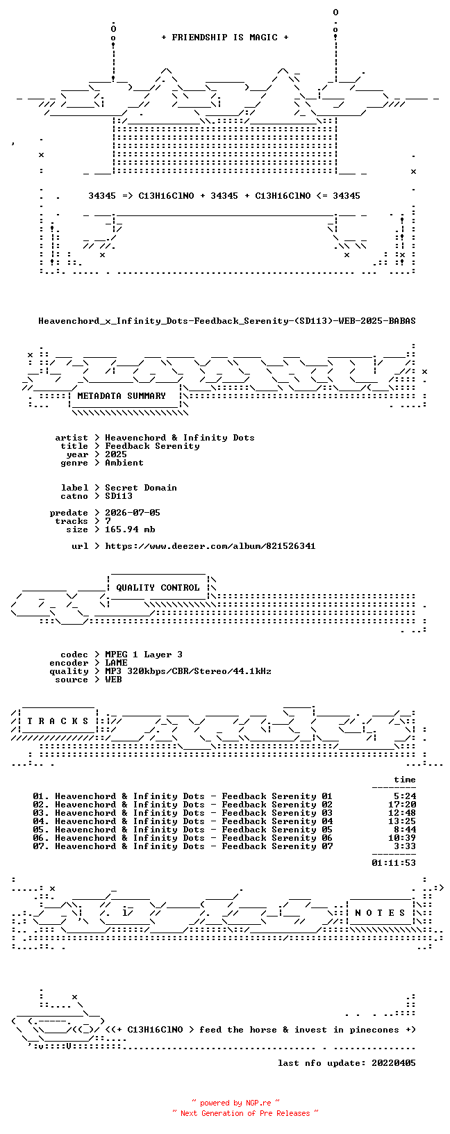 NFO for the release Heavenchord_x_Infinity_Dots-Feedback_Serenity-(SD113)-WEB-2025-BABAS by BABAS