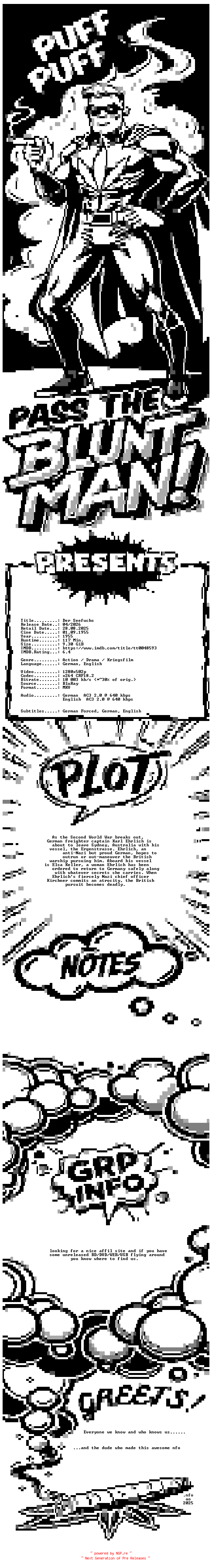 NFO for the release Der.See.Fuchs.1955.GERMAN.DL.720p.BluRay.x264-PtBM by PtBM