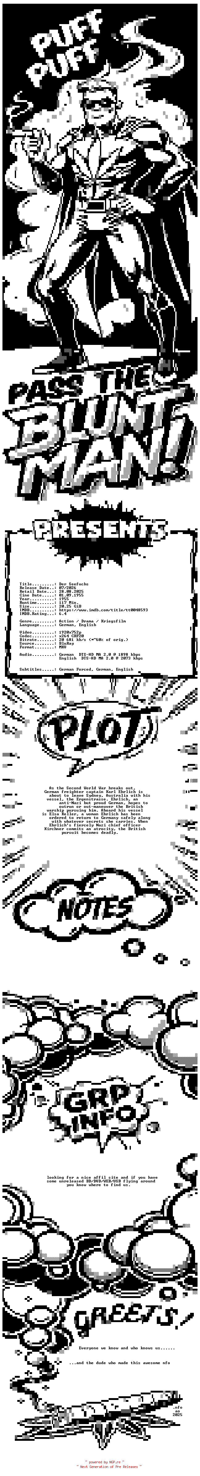 NFO for the release Der.See.Fuchs.1955.GERMAN.DL.1080p.BluRay.x264-PtBM by PtBM