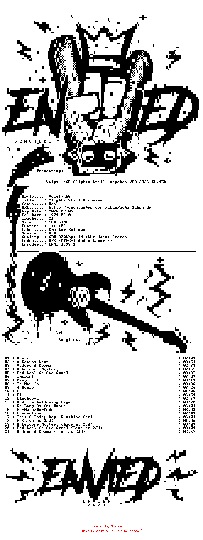 NFO for the release Voigt__465-Slights_Still_Unspoken-WEB-2026-ENViED by ENViED