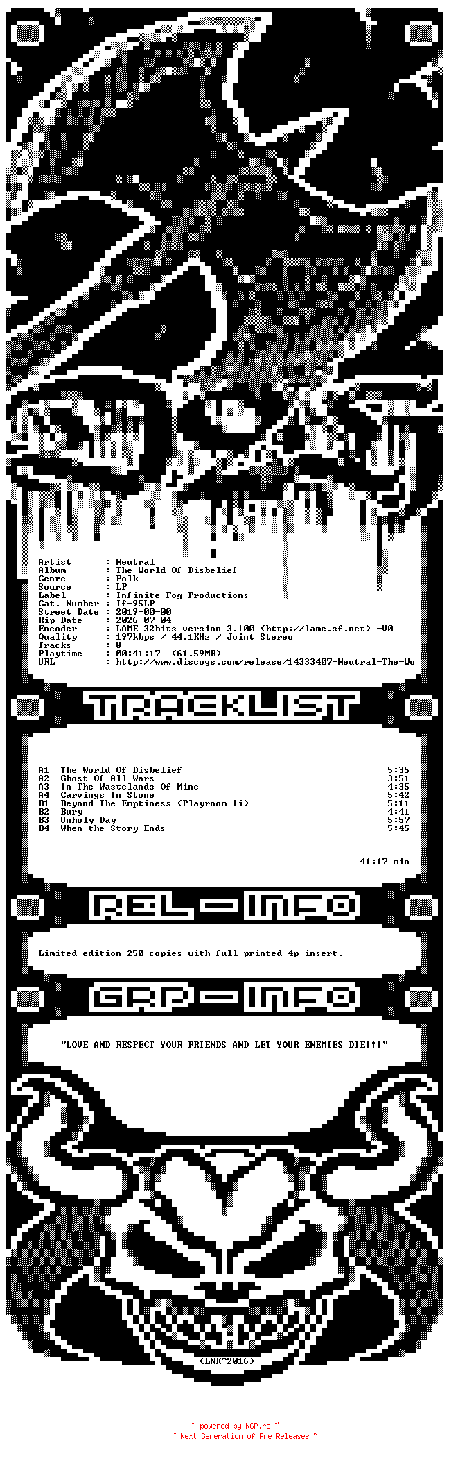 NFO for the release Neutral-The_World_Of_Disbelief-Limited_Edition-LP-2019-D2H by D2H