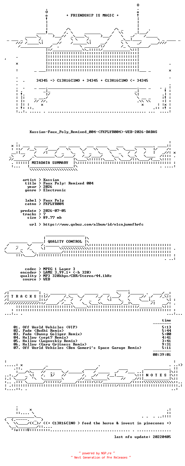 NFO for the release Kassian-Faux_Poly_Remixed_004-(FXPLYR004)-WEB-2026-BABAS by BABAS