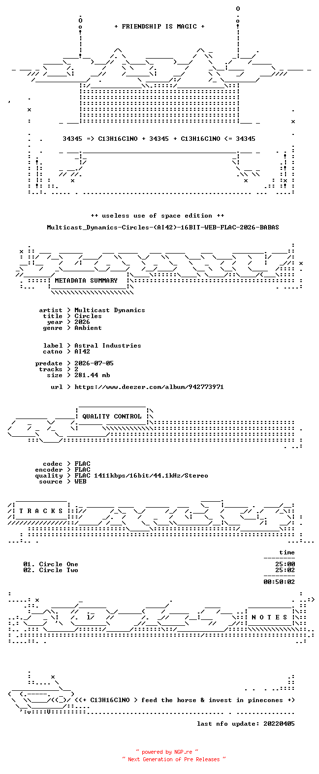 NFO for the release Multicast_Dynamics-Circles-(AI42)-16BIT-WEB-FLAC-2026-BABAS by BABAS