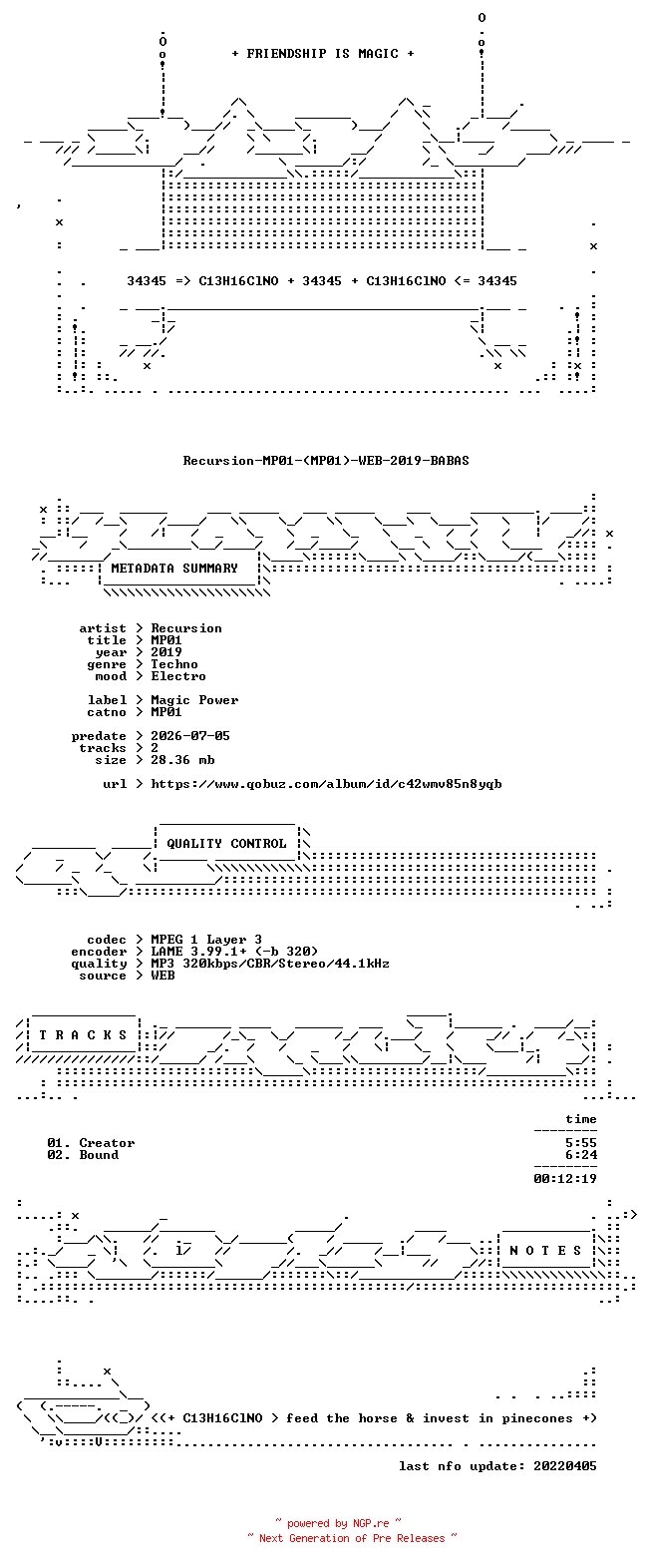 NFO for the release Recursion-MP01-(MP01)-WEB-2019-BABAS by BABAS
