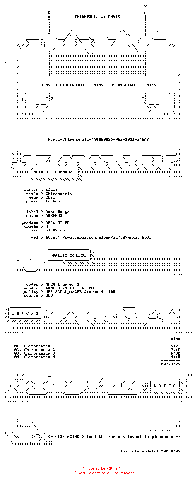 NFO for the release Feral-Chiromanzia-(AUBE002)-WEB-2021-BABAS by BABAS