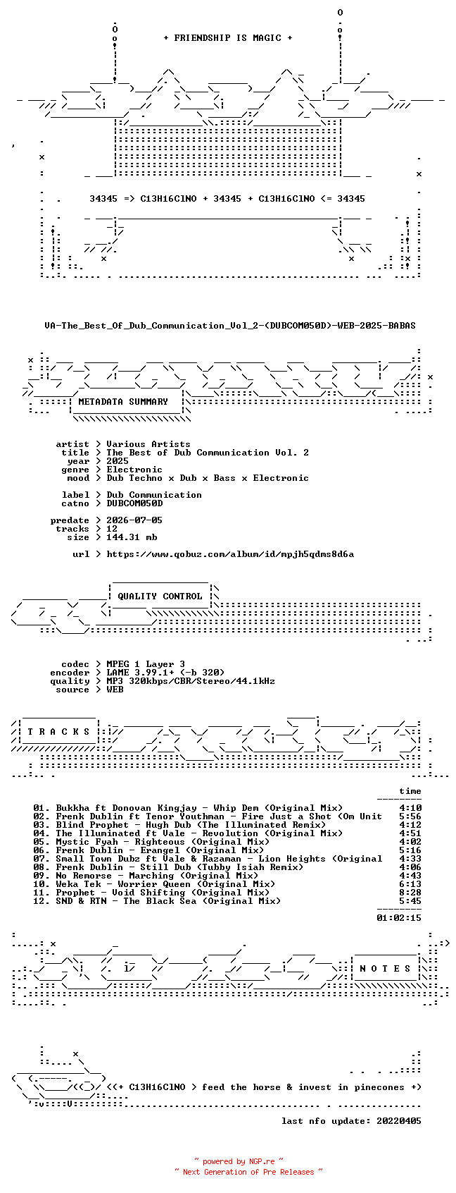 NFO for the release VA-The_Best_Of_Dub_Communication_Vol_2-(DUBCOM050D)-WEB-2025-BABAS by BABAS