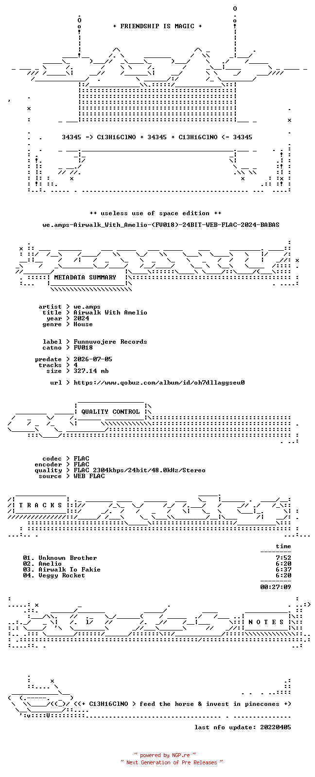 NFO for the release we.amps-Airwalk_With_Amelio-(FV018)-24BIT-WEB-FLAC-2024-BABAS by BABAS