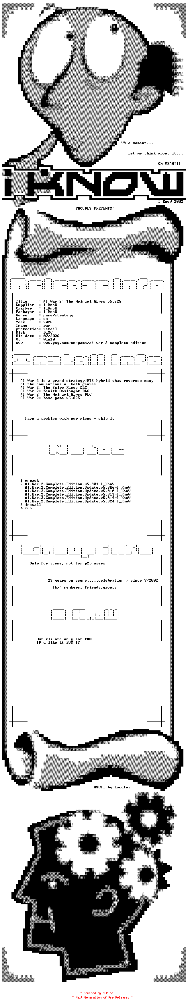 NFO for the release AI.War.2.Complete.Edition.Update.v5.825-I_KnoW by I_KnoW