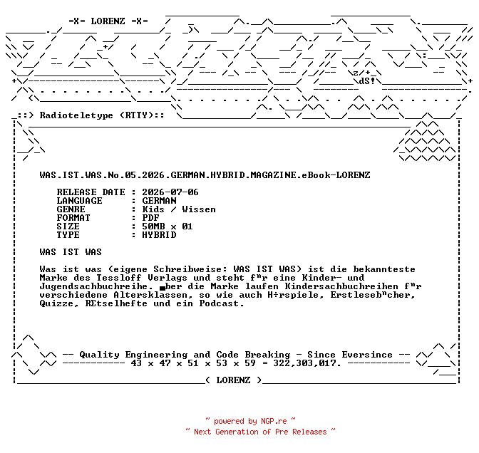NFO for the release WAS.IST.WAS.No.05.2026.GERMAN.HYBRID.MAGAZINE.eBook-LORENZ by LORENZ