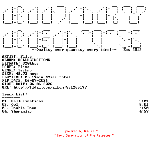 NFO for the release Flits-HALLUCINATIONS-(FLITS020)-WEB-2026-BB by BB