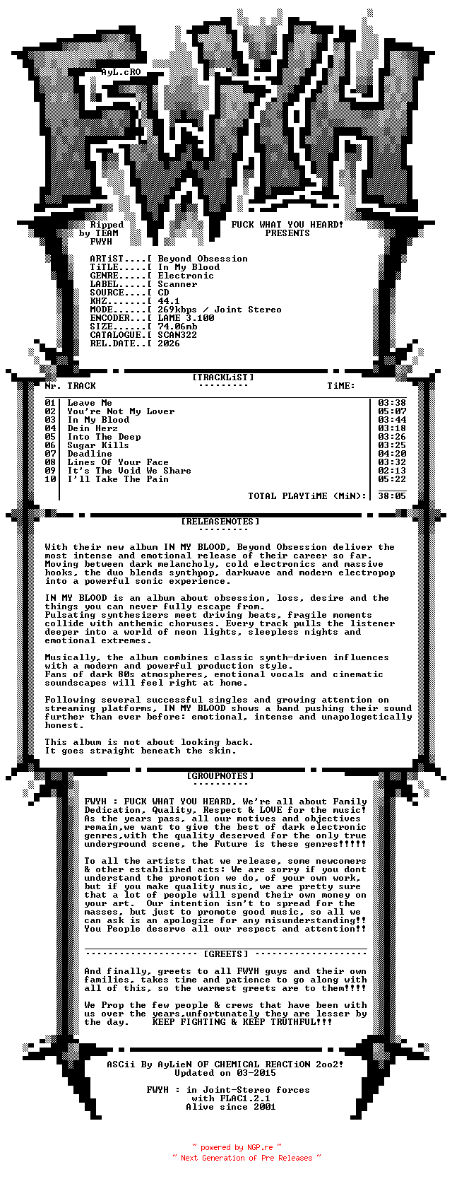 NFO for the release Beyond_Obsession-In_My_Blood-Limited_Edition-CD-2026-FWYH by FWYH