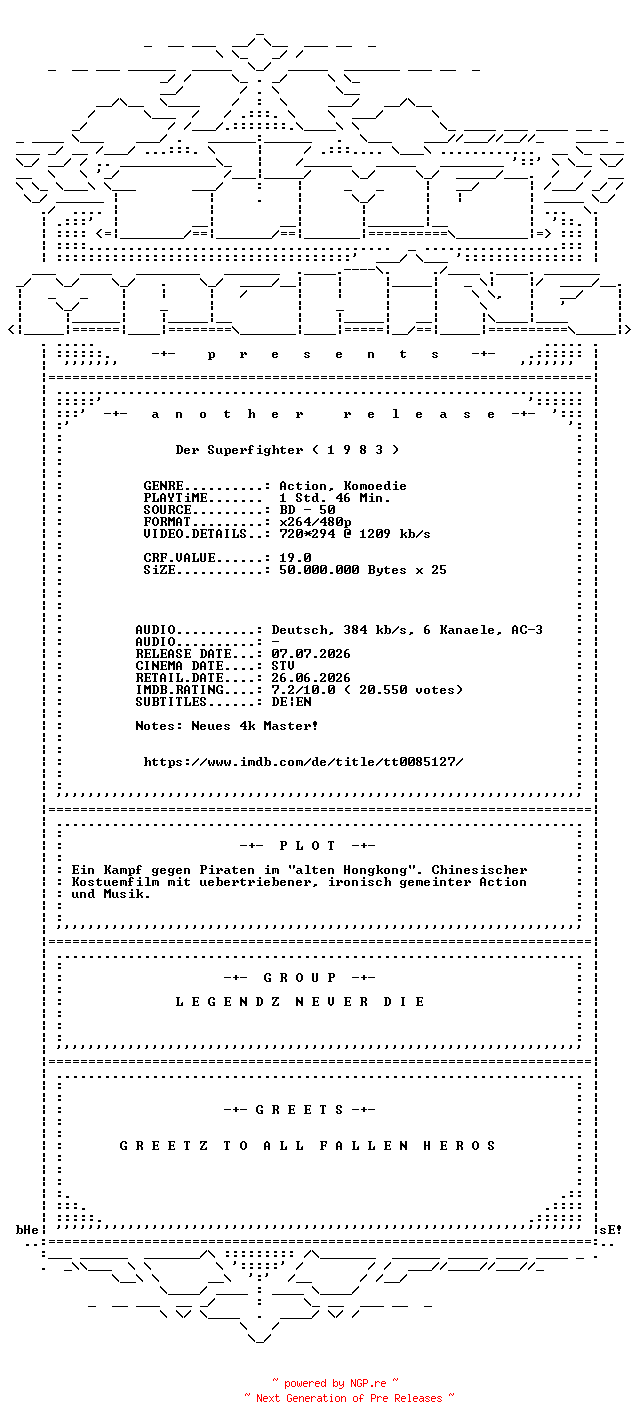 NFO for the release Der.Superfighter.1983.REMASTERED.EXTENDED.German.AC3.BDRip.x264-TM by TM