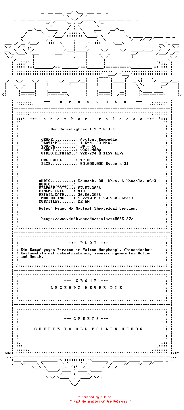 NFO for the release Der.Superfighter.1983.THEATRiCAL.German.AC3.BDRip.x264-TM by TM
