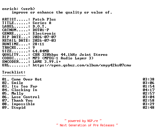 NFO for the release Patch_Plus-Series_A-(DOT01-P)-WEB-2026-ENRiCH by ENRiCH