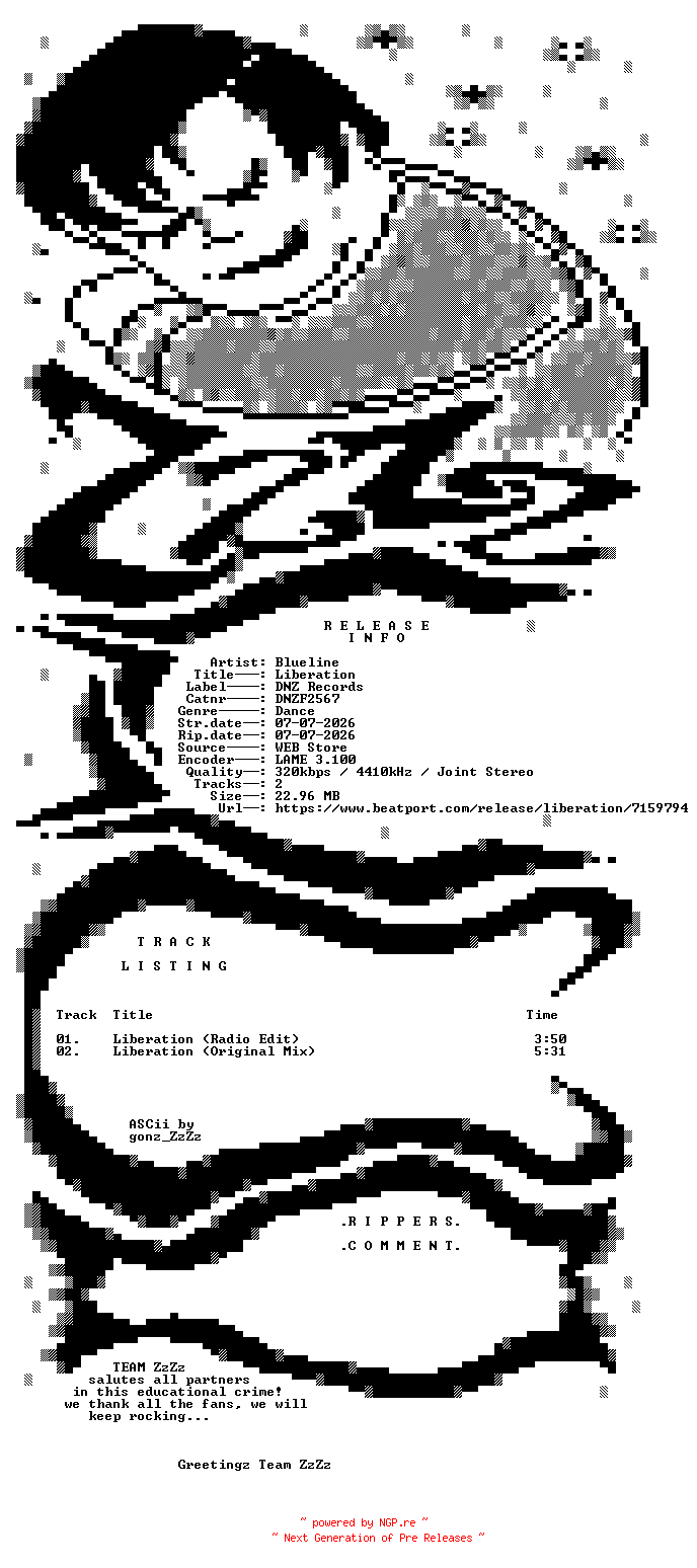 NFO for the release Blueline_-_Liberation-(DNZF2567)-WEB-2026-ZzZz by ZzZz