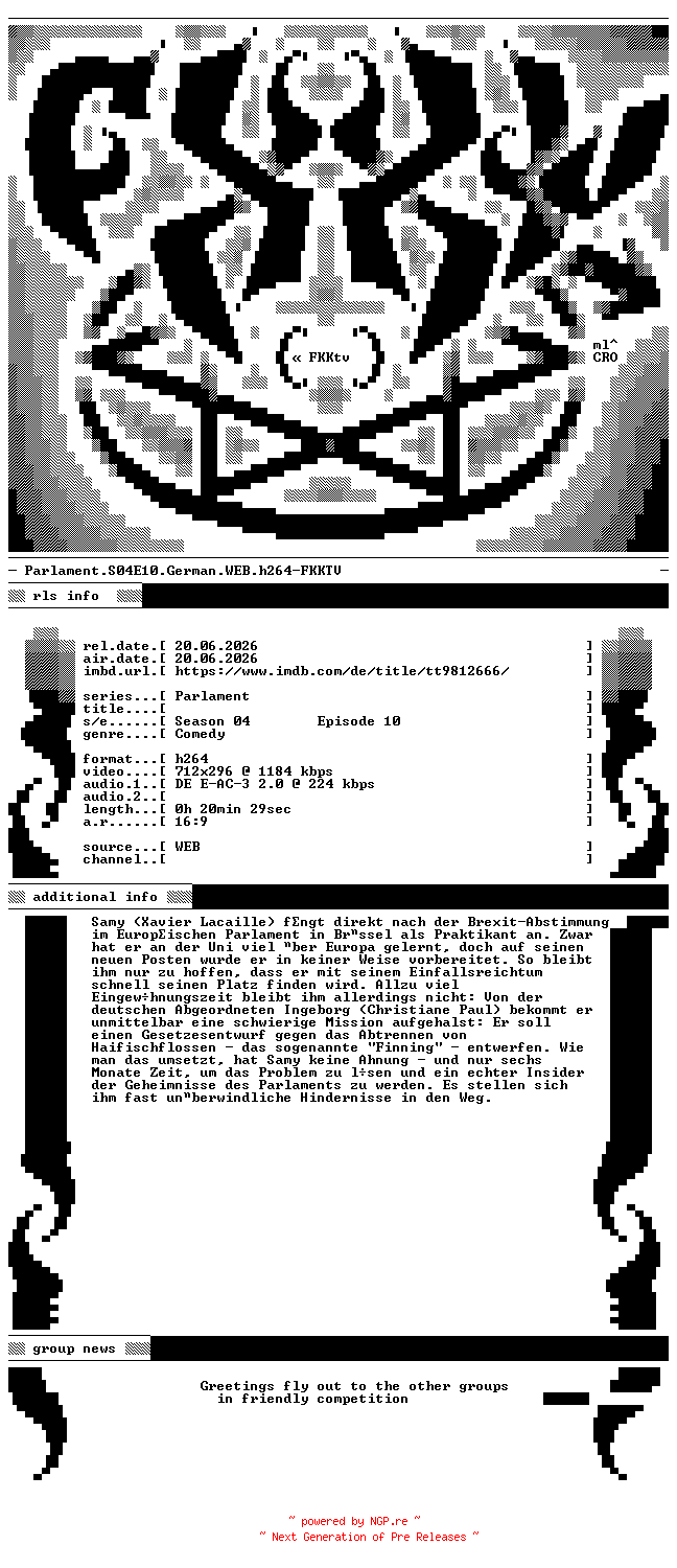 NFO for the release Parlament.S04E10.German.WEB.h264-FKKTV by FKKTV