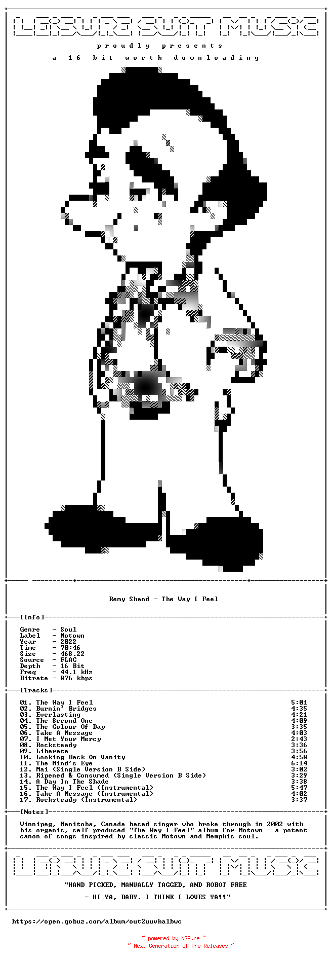 NFO for the release Remy_Shand-The_Way_I_Feel-20th_Anniversary_Deluxe_Edition-16BIT-WEB-FLAC-2022-LSM by LSM