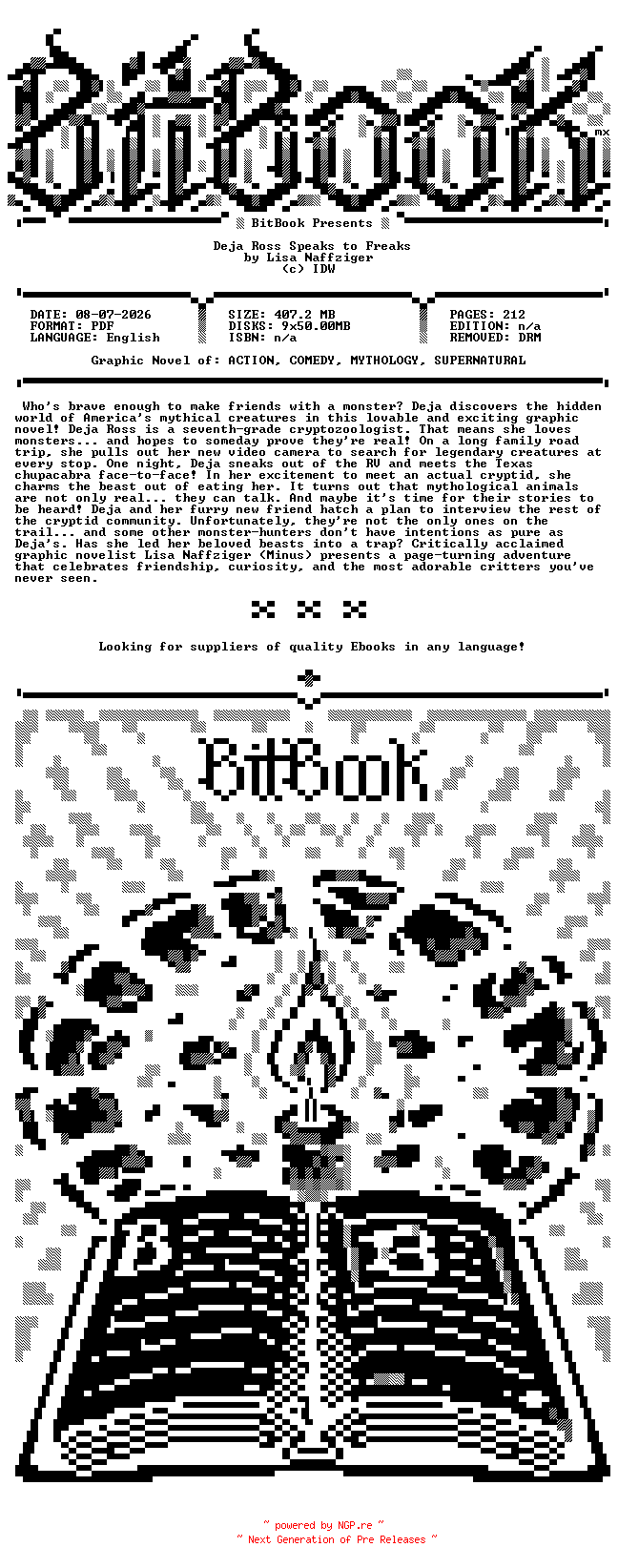 NFO for the release IDW.-.Deja.Ross.Speaks.To.Freaks.2026.Hybrid.Comic.eBook-BitBook by BitBook