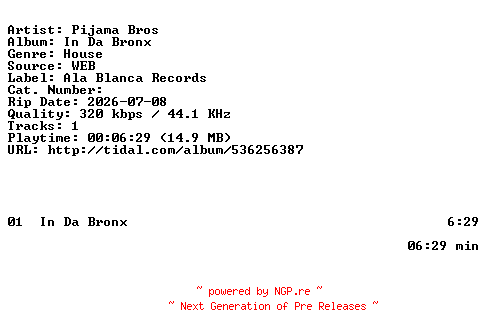 NFO for the release Pijama_Bros-In_Da_Bronx-SINGLE-WEB-2026-ZLS by ZLS