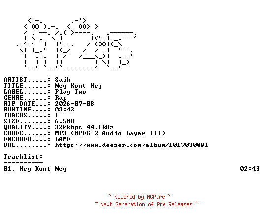 NFO for the release Saik-Neg_Kont_Neg-SINGLE-WEB-FR-2026-AZF by AZF
