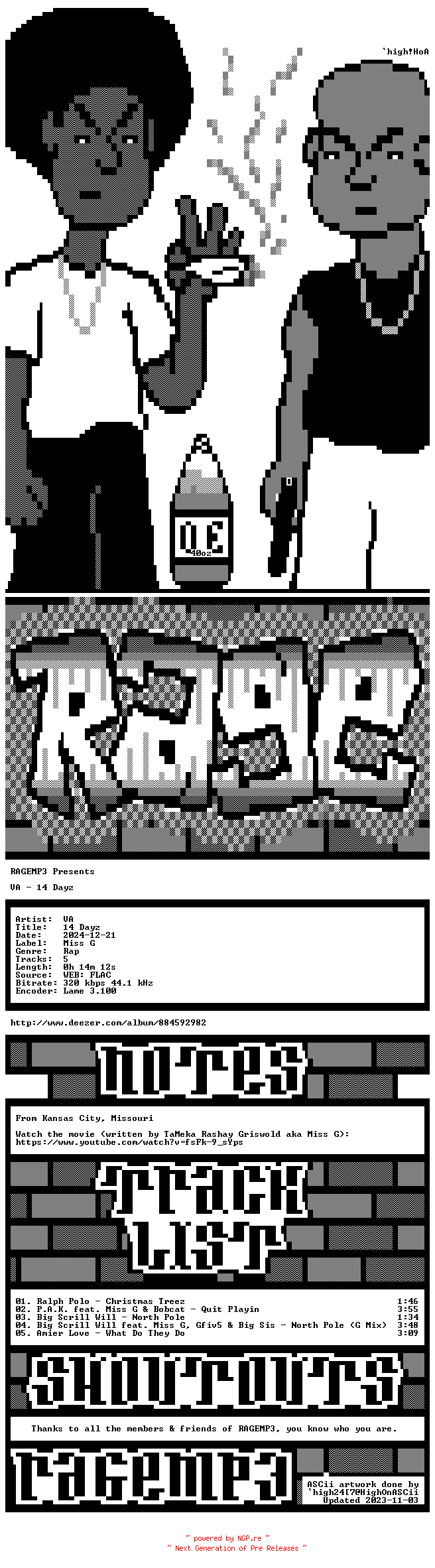 NFO for the release VA-14_Dayz-OST-WEB-2024-RAGEMP3 by RAGEMP3