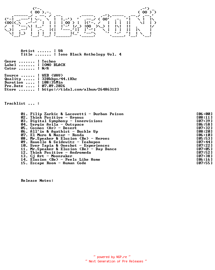 NFO for the release VA-Iono_Black_Anthology_Vol._4-WEB-2022-FALCON by FALCON
