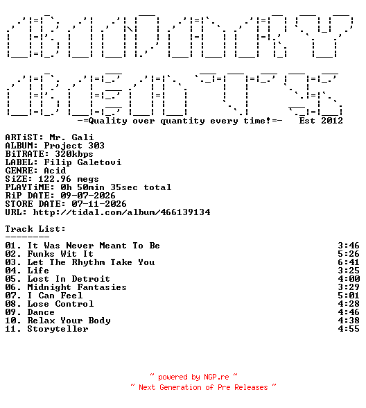 NFO for the release Mr._Gali-Project_303-WEB-2026-BB by BB