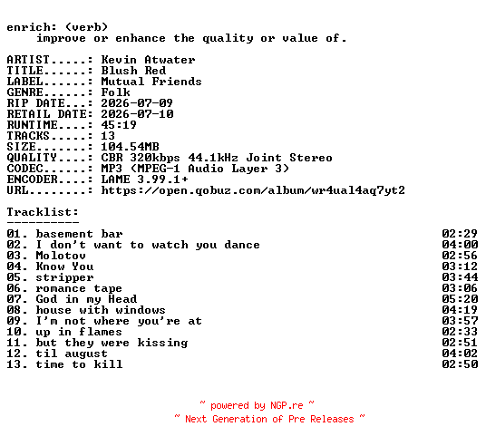 NFO for the release Kevin_Atwater-Blush_Red-WEB-2026-ENRiCH by ENRiCH