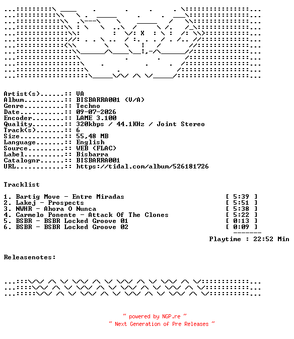 NFO for the release VA-BISBARRA001_VA-BISBARRA001-WEB-2026-WAV by WAV