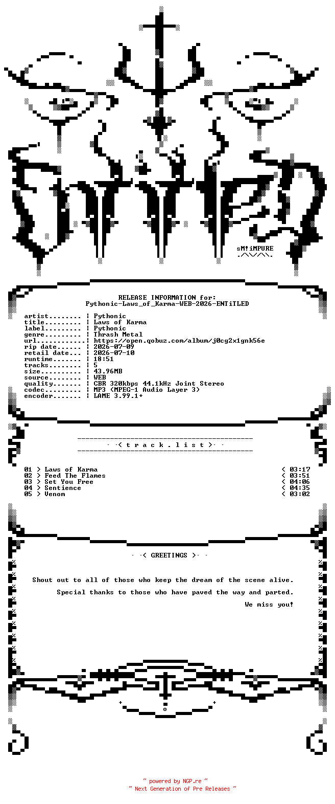 NFO for the release Pythonic-Laws_of_Karma-WEB-2026-ENTiTLED by ENTiTLED
