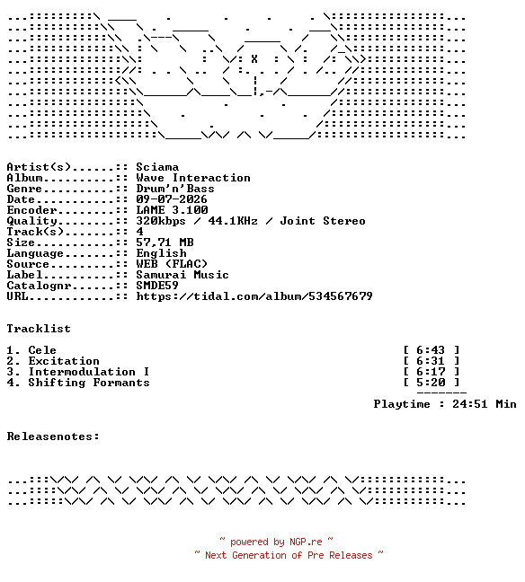 NFO for the release Sciama-Wave_Interaction-SMDE59-WEB-2026-WAV by WAV