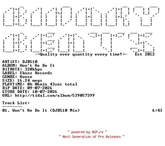 NFO for the release DJB510-Wont_He_Do_It-(SKZ107)-SINGLE-WEB-2026-BB by BB