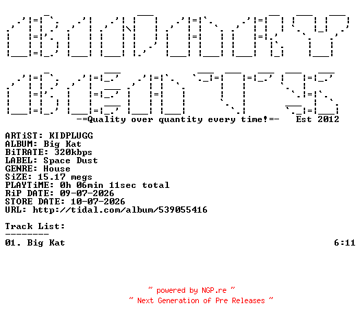 NFO for the release KIDPLUGG-Big_Kat-(SD54)-SINGLE-WEB-2026-BB by BB