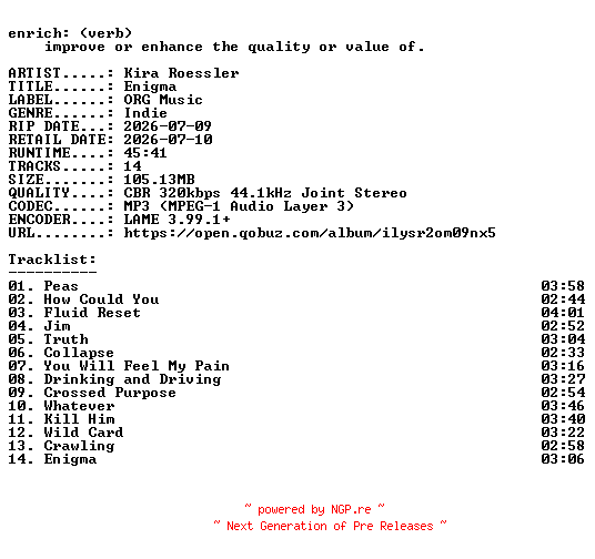 NFO for the release Kira_Roessler-Enigma-WEB-2026-ENRiCH by ENRiCH