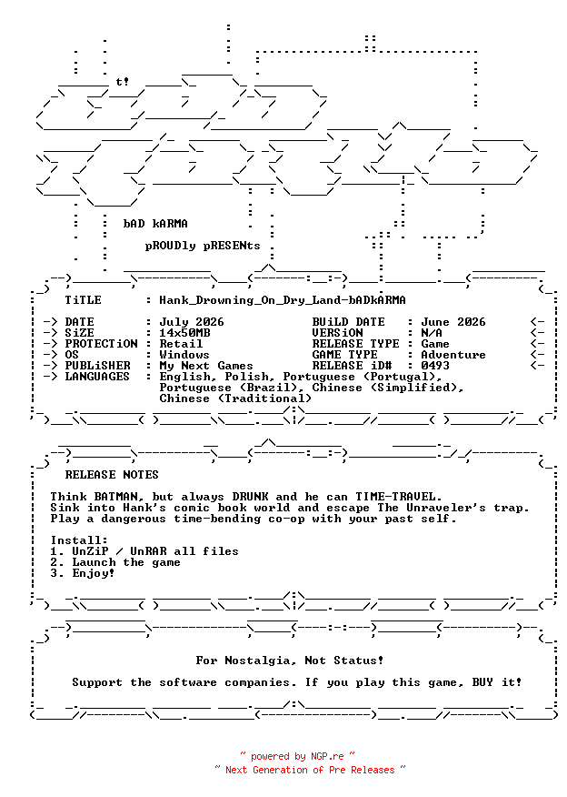 NFO for the release Hank_Drowning_On_Dry_Land-bADkARMA by bADkARMA