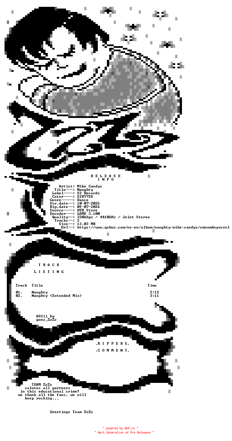 NFO for the release Mike_Candys_-_Naughty-(S2R772X)-WEB-2026-ZzZz by ZzZz