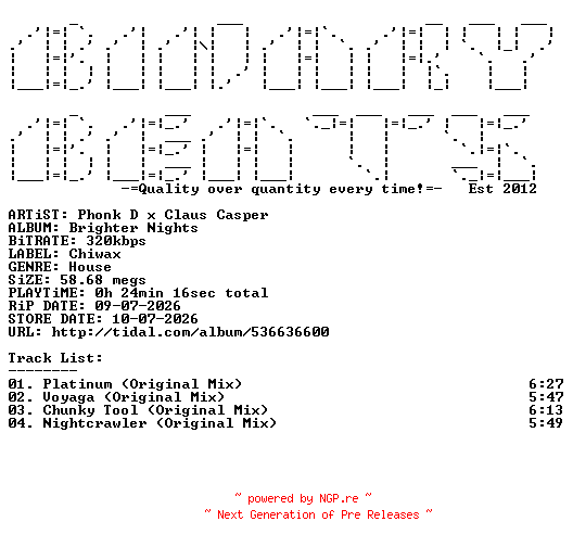 NFO for the release Phonk_D_x_Claus_Casper-Brighter_Nights-(CTX018)-WEB-2026-BB by BB