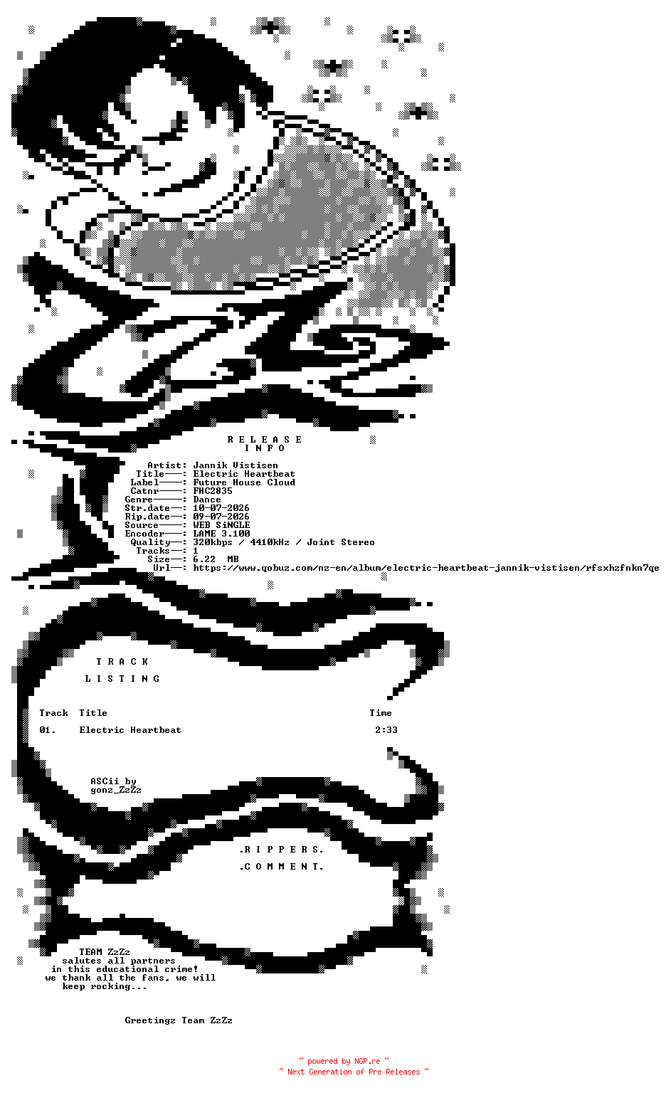 NFO for the release Jannik_Vistisen_-_Electric_Heartbeat-(FHC2835)-SINGLE-WEB-2026-ZzZz by ZzZz