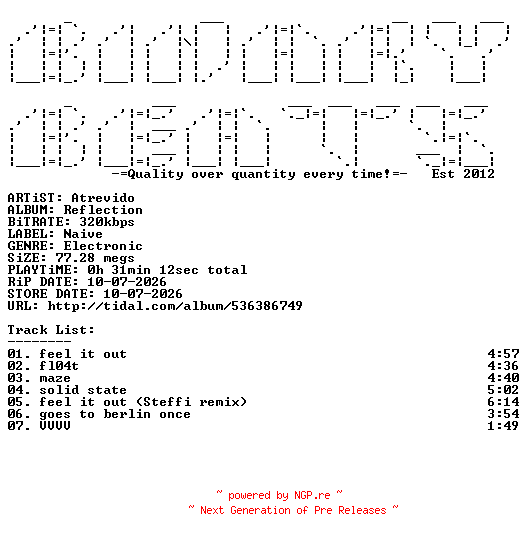 NFO for the release Atrevido-Reflection-(NAIVE021)-WEB-2026-BB by BB