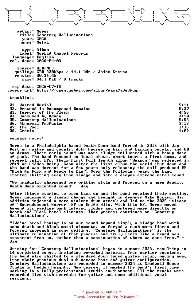 NFO for the release Moros-Cemetery_Hallucinations-WEB-2026-BLEEDiNG by BLEEDiNG